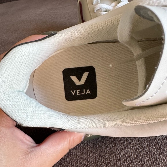 VEJA V-12 Leather White Marsala Nautico Sneaker - Picture 12 of 14